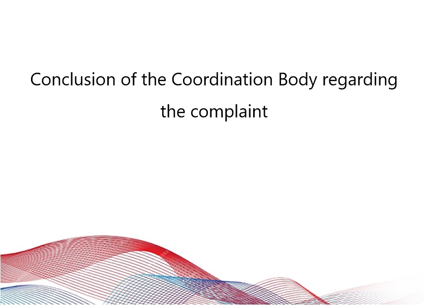Conclusion of the Coordinating Body concerning a Complaint against the Current Mayor of Makedonska Kamenica