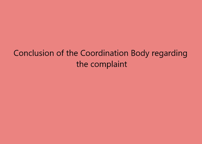 Coordinating Body Issues Conclusion on the Complaint from “Vlen” Coalition regarding the Focus Media Outlet